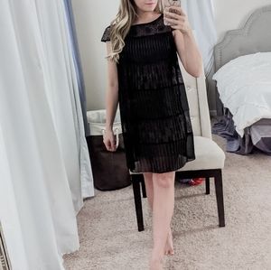 BCBG black lace dress with nude lining